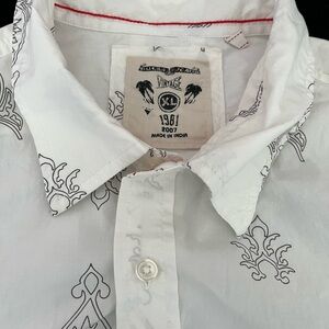 Guess White Casual Button Down Shirt with Elegant Embroidery